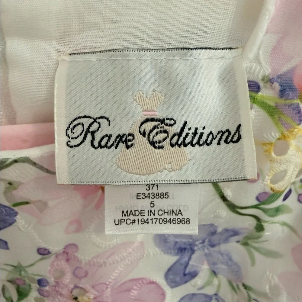 Rare Editions Girls Dress Size 5 Floral Party Lace Like New - Picture 3 of 4